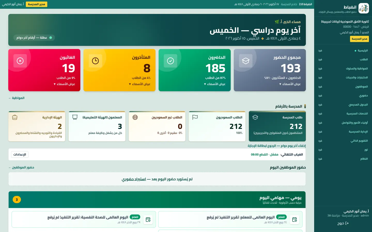لوحة الصباح: الحاضرون والمتأخرون والغائبون لحظة بلحظة